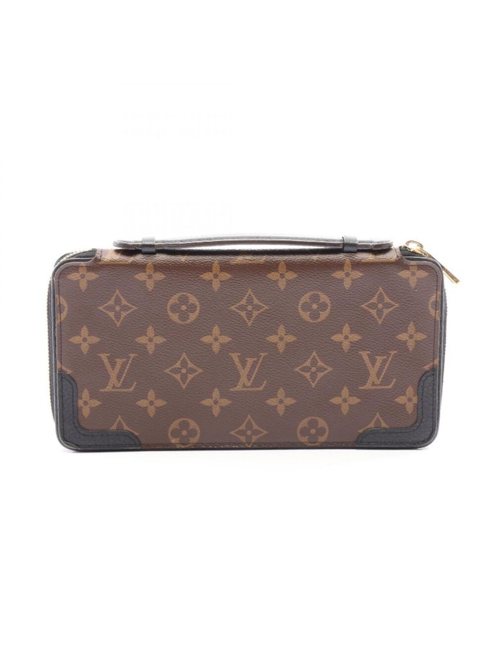 Louis Vuitton Round Wallet Daily Organizer Retiro Monogram Noir Leather